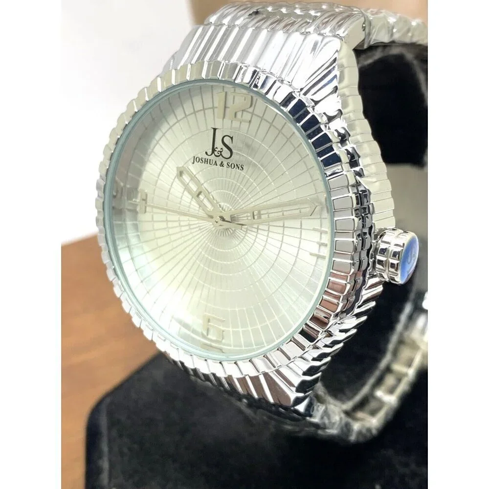 Joshua & Sons Men's Watch JS99SS Quartz Silver Stainless Steel 44mm
